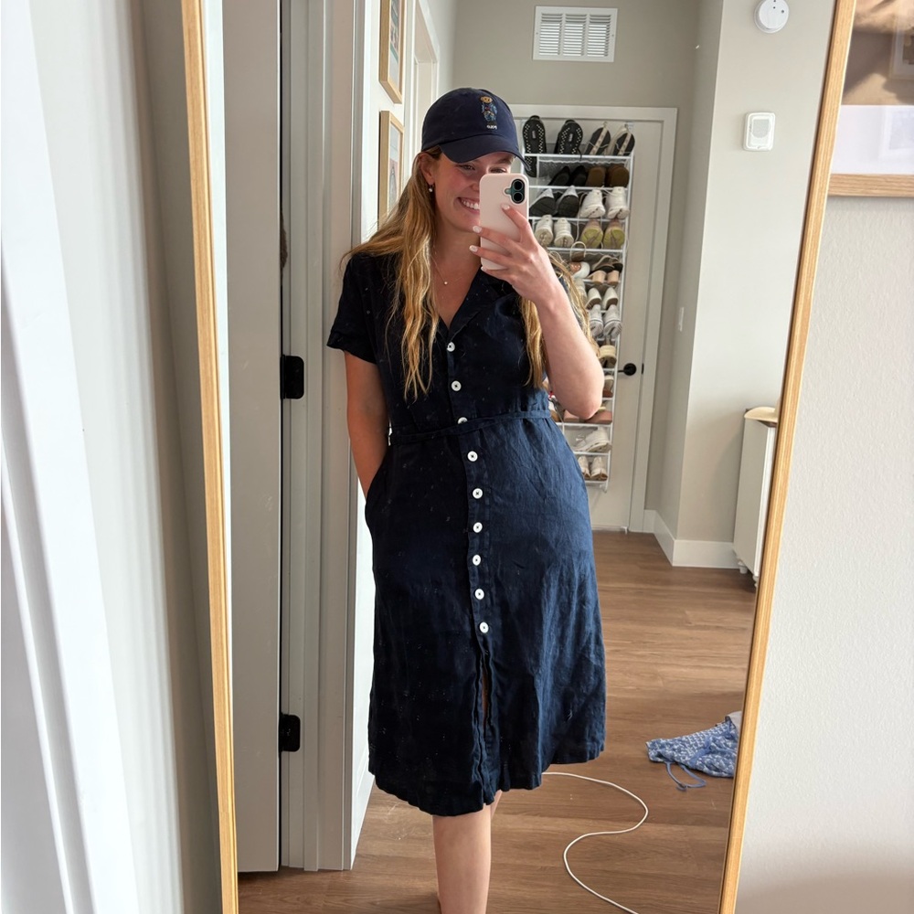 Quince navy blue dress
